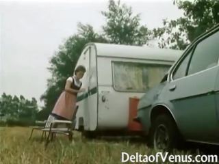 Retro němec xxx video - chlupatý kočička bruneta zkurvenej v camper