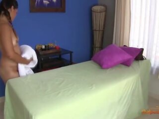 Perky Thai mistress seduced and fucked by her masseur