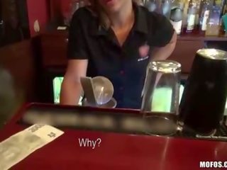 Amateur barmaid paid for porn in the bar