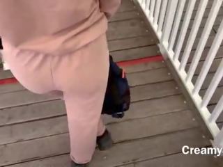 I barely had time to swallow incredible cum&excl; Risky public adult video on ferris wheel - CreamySofy