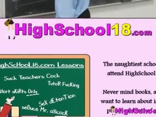 Babe Hides From Dad And Sucks Teachers Huge pecker